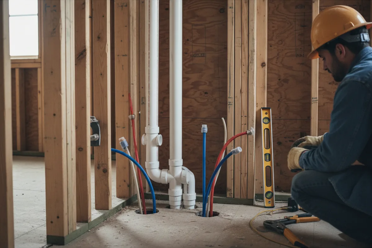 Drain and supply rough-in during Drain Cleaning in Nanticoke