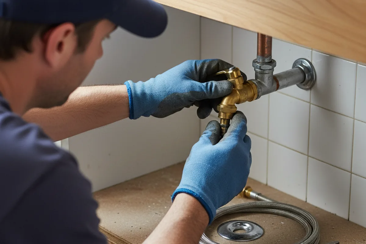 Shutoff valve and fitting work during Emergency Plumbing in Nanticoke